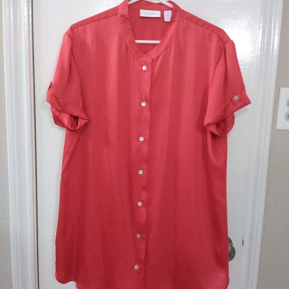 Chico's Red Button up Blouse